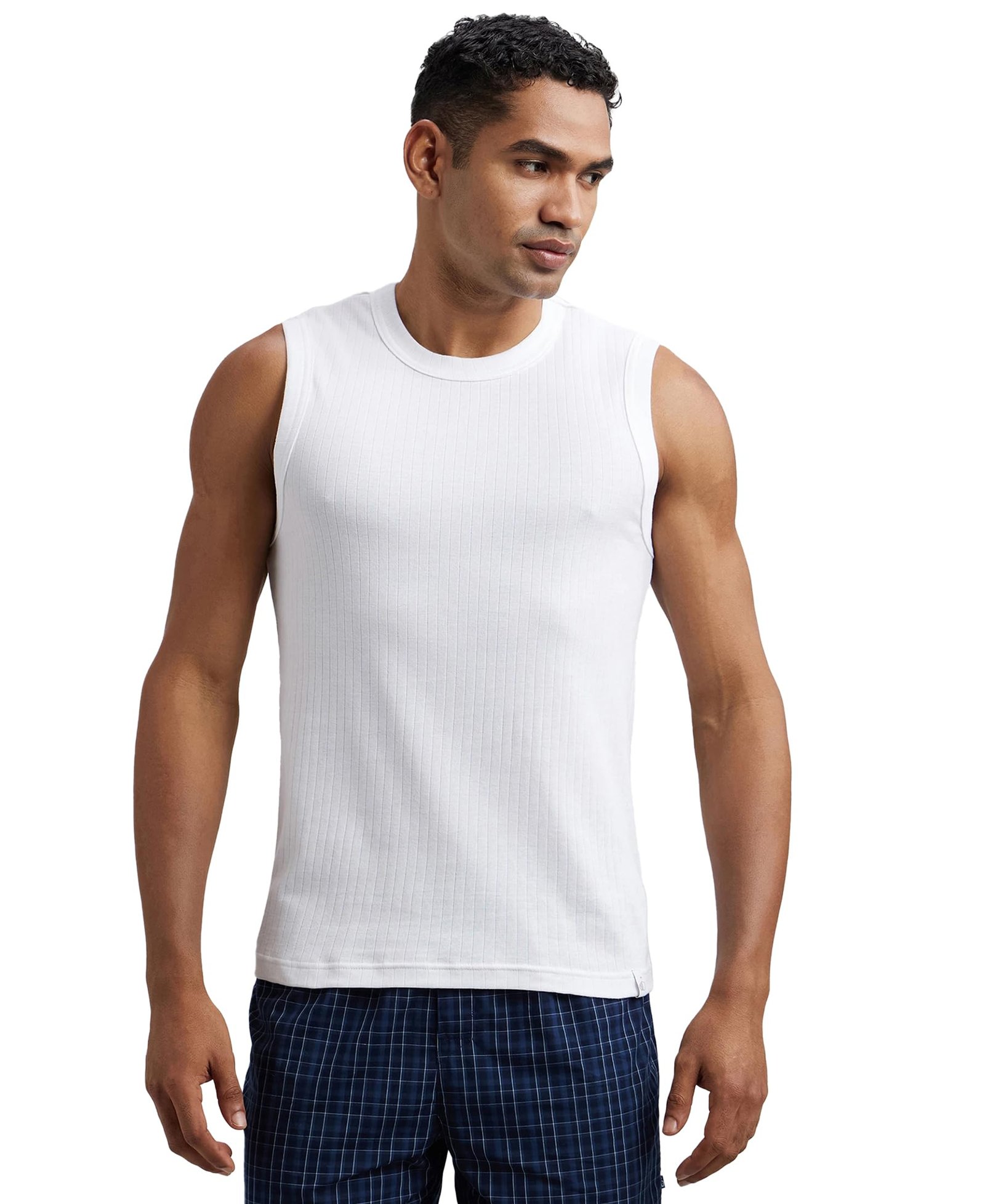 Jockey 9930 Men Super Combed Cotton Rib Solid Round Neck Muscle Vest