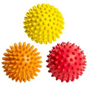 3 Spiky Massage Balls For Plantar Fasciitis,Deep Tissue,Back,Foot Massage. Spiky Massage Roller,Exercise,Stress Relief,Trigger Roller Ball For Feet,Back,Neck Muscles,Plantar Treatment