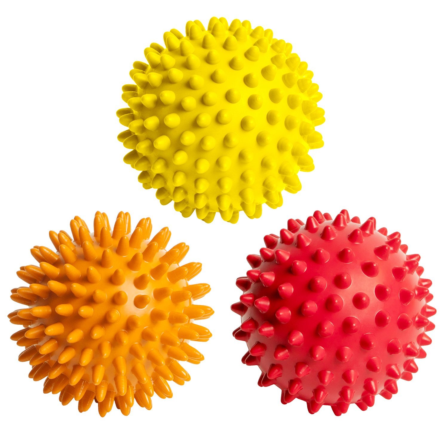 3 Spiky Massage Balls For Plantar Fasciitis,Deep Tissue,Back,Foot Massage. Spiky Massage Roller,Exercise,Stress Relief,Trigger Roller Ball For Feet,Back,Neck Muscles,Plantar Treatment