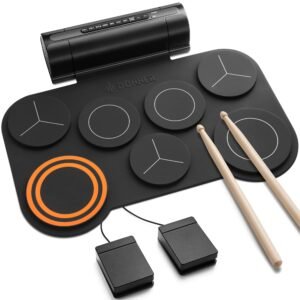 Donner Electronic Drum Set – 7 Pads Electric Roll Up Quiet Drum With Built-in Speaker, 40 Lessons Included – Kids Holiday Christmas & Birthday Gift Instrument Toys (DED-20)