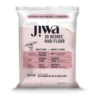 Jiwa 30 Degree Ragi Flour / Atta | 1 Kg | Patented Cold Pressed Flour | Slow Ground | Puffed Soft Rotis | Finger Millet Flour | Nachni Atta | Gluten Free