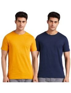 Amazon Brand – Symbol Men’s Solid Cotton T Shirt | Round Neck | Half Sleeve | Plain-Regular Fit (Available in Plus Sizes)