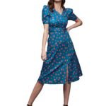 Miss Chase Women’s Comfortable Round Neck Sleeveless Striped Midi Bodycon Dress with Zipper