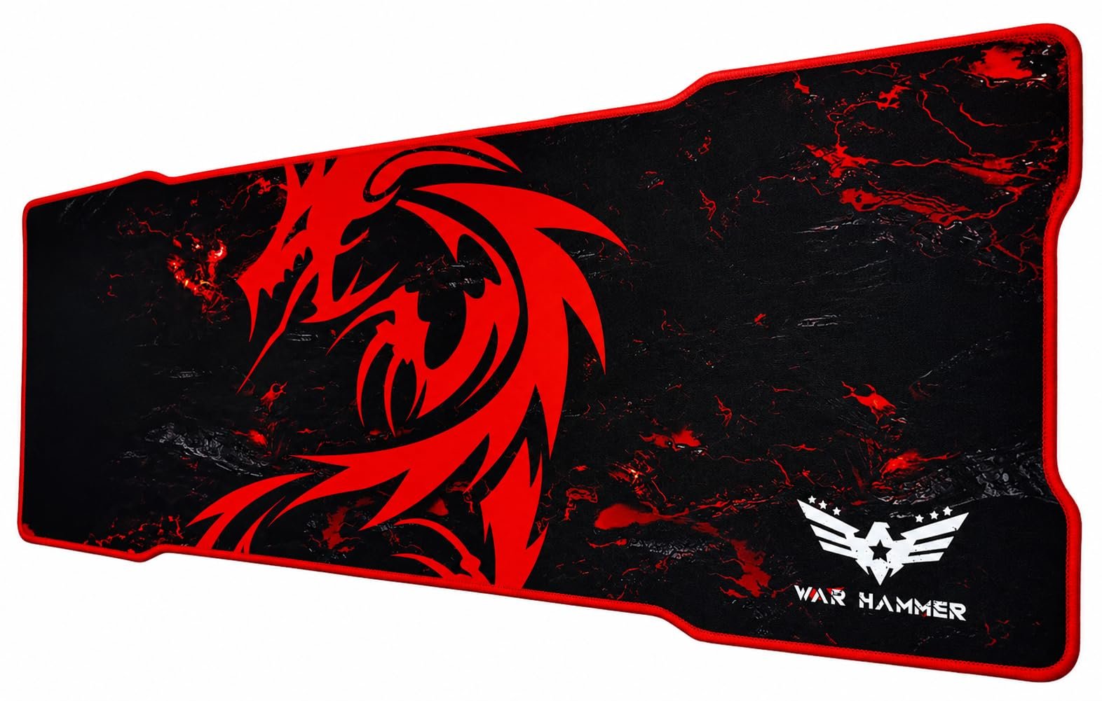 WAR HAMMER Dragon Mouse Pad 78X30X3cm Anti-fray Stitching, Gaming Mouse Pad Waterproof Surface & Non-Slip Rubber Base Stitched Edges Gaming Mouse Mat for Laptop,Compatible with Laser and Optical Mice