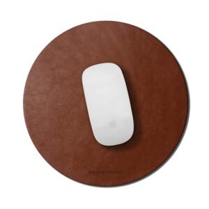 DailyObjects Orb Mouse Pad | Extended for Laptop, for PC, and Wireless Mouse | Handcrafted | Anti-Slip, Anti-Skid | Large Premium Vegan Leather Finish for Home, Office, Gaming – Tan