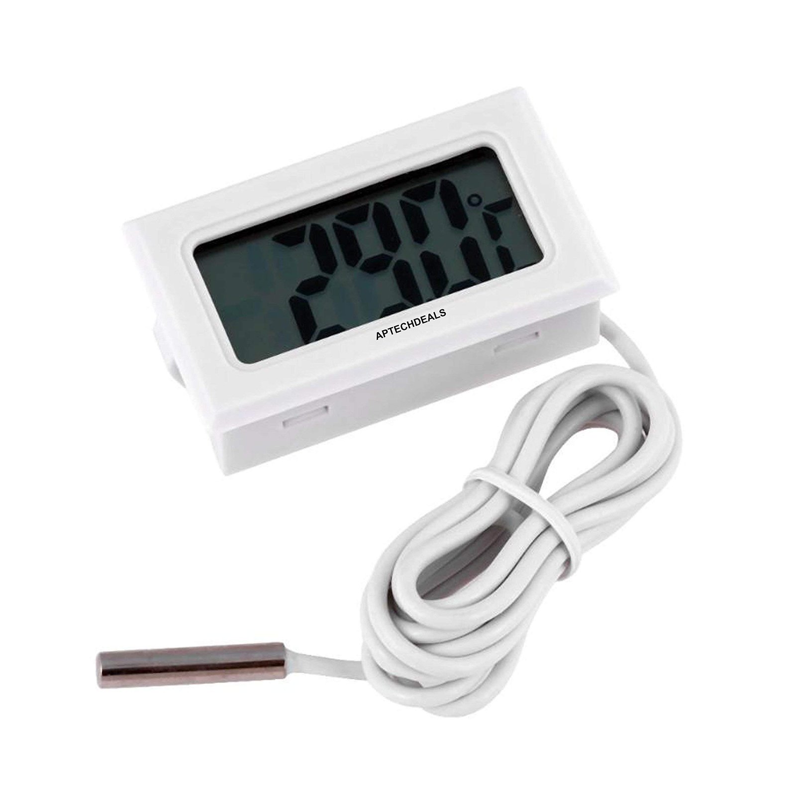 AptechDeals Mini LCD digital thermometer sensor wired for Room temperaure/fridges, Indoor Outdoor Portable Pocket LCD Electronic Temperature Meter Tester Instant Read Thermocouple