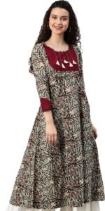 Yash Gallery Women’s Cotton Relaxed Fit Anarkali Kurta