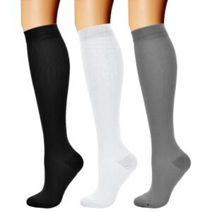 Copper Compression Socks (3 Pairs), 15-20 mmhg is BEST Athletic & Medical for Men & Women, Running, Flight, Travel, Nurses – Boost Performance, Blood Circulation & Recovery
