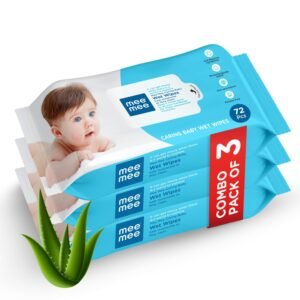 Mee Mee Baby Gentle Wet Wipes with Aloe Vera Extracts, 72 Wipes per Pack, Pack of 3, Soft & Gentle Cleansing for Babies