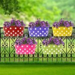 TrustBasket Oval Railing Planter – Premium Anti-Rust Hanging Pots for Plants | Stylish Hanging Planters for Balcony | Indoor & Outdoor Flower Pots for Balcony Decoration