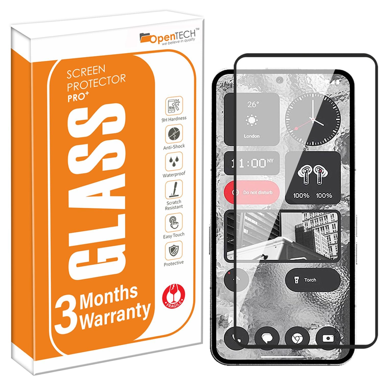 OpenTech® Military-Grade Tempered Glass for Nothing CMF Phone 2 Pro/Nothing Phone 3A Lite (6.77 Inch) with Edge to Edge Coverage – Case Friendly, Anti-scratch and Bubble free installation kit