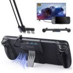 NewQ Portable Steam Deck Dock for Steam Deck/OLED, Stand Design USB C Hub with HDMI 4K@60Hz, 2 USB-A, PD-in 101W Max, Travel Steam Deck/Steam Deck OLED Accessories
