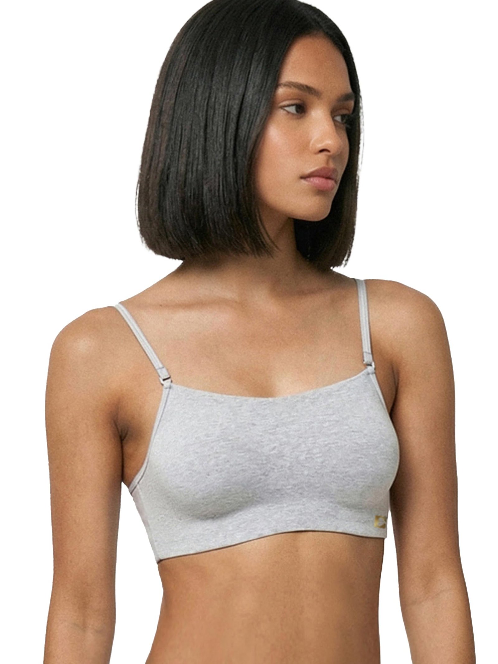 Enamor Moulded Double Layer Front Women’s Cotton Cami Bra – Detachable Slim Straps with Back Keyhole, Non Padded, Wirefree, High Coverage – A022