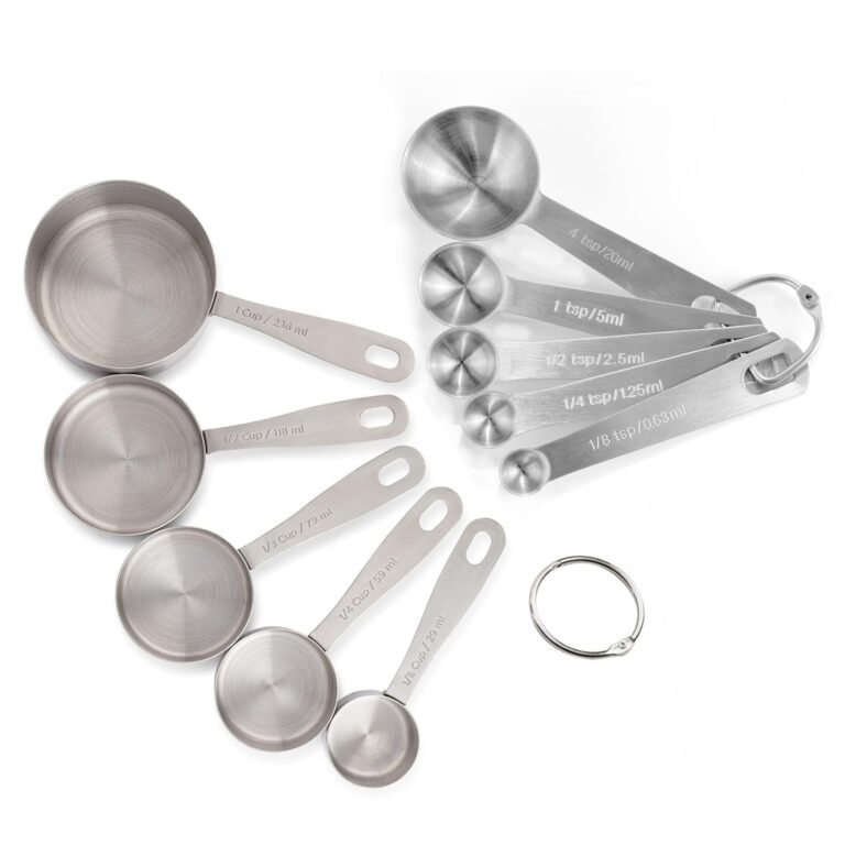 INKULTURE Stainless Steel Measuring Cups & Spoons -10 Piece Heavy Duty Measuring Cups & Spoons Set for Dry Foods, Spices or Liquids