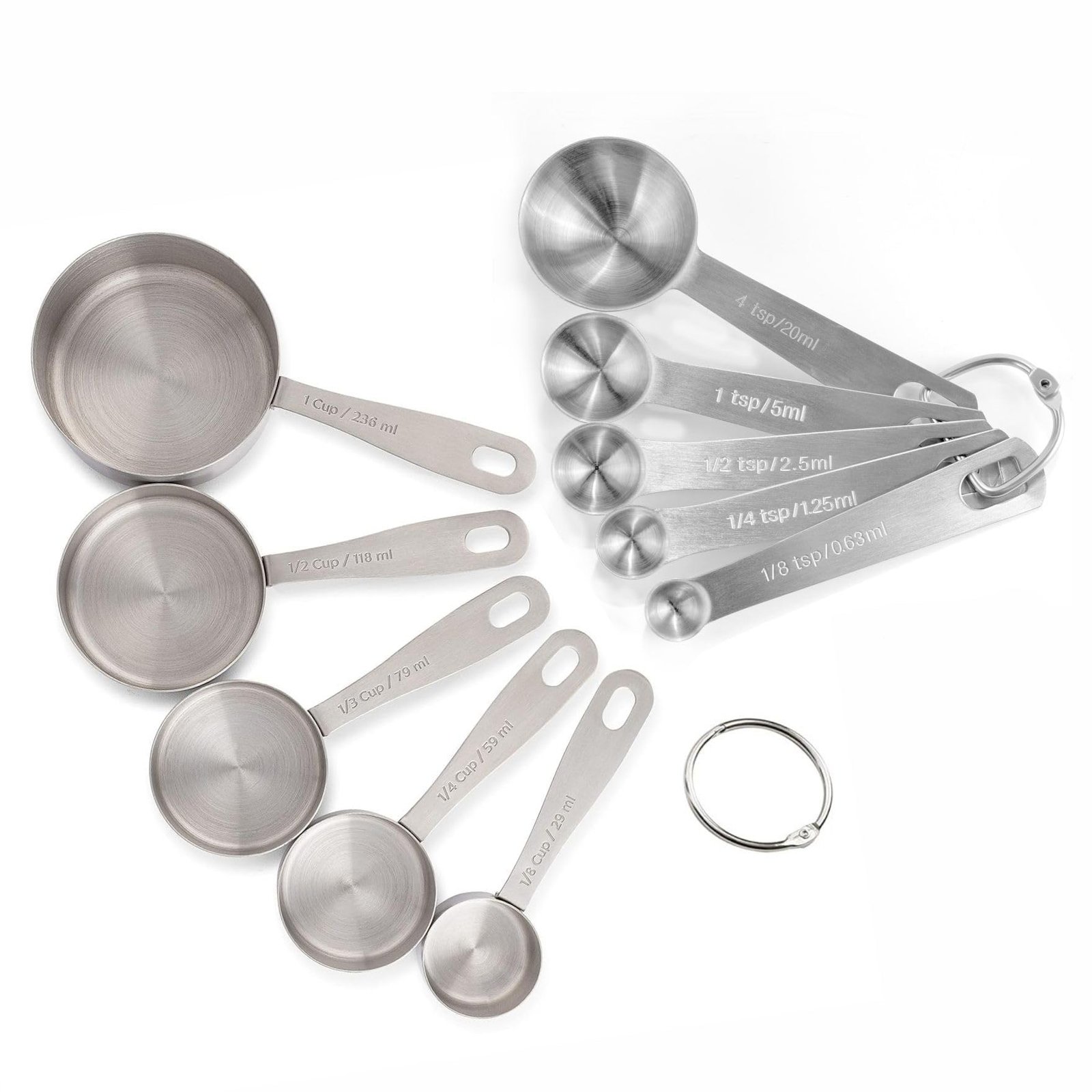INKULTURE Stainless Steel Measuring Cups & Spoons -10 Piece Heavy Duty Measuring Cups & Spoons Set for Dry Foods, Spices or Liquids