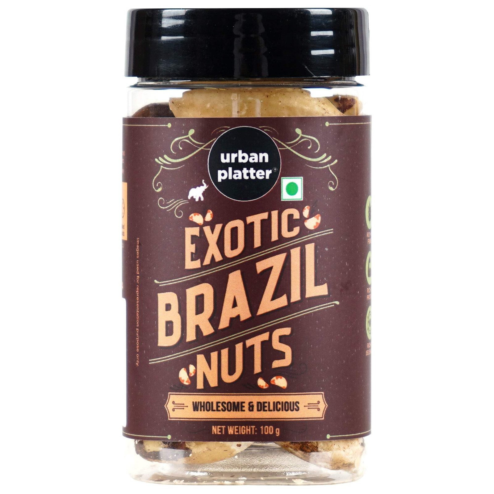 Urban Platter Brazil Nuts, 100g (Rich in Selenium | Superfood | Have 1 Daily | Product of Peru)