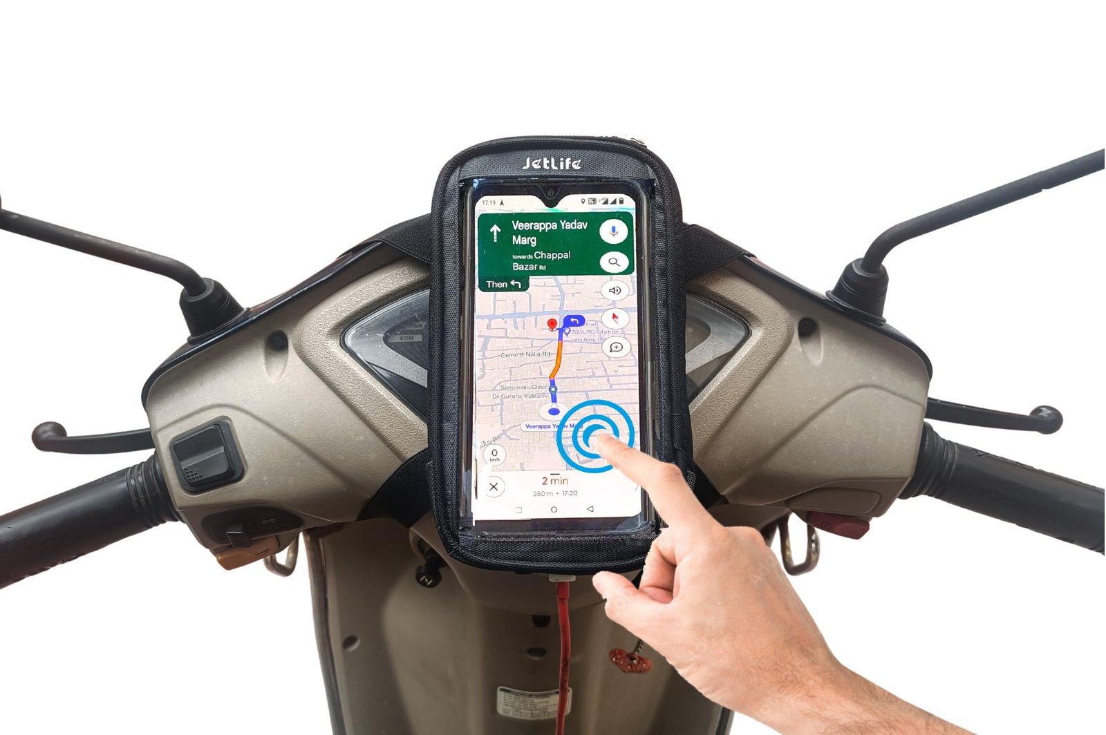 JETLIFE Universal Mobile Holder/Pouch Bag X1 for Scooters Scooty’s Activa Jupiter EV Original (Carbon Black)