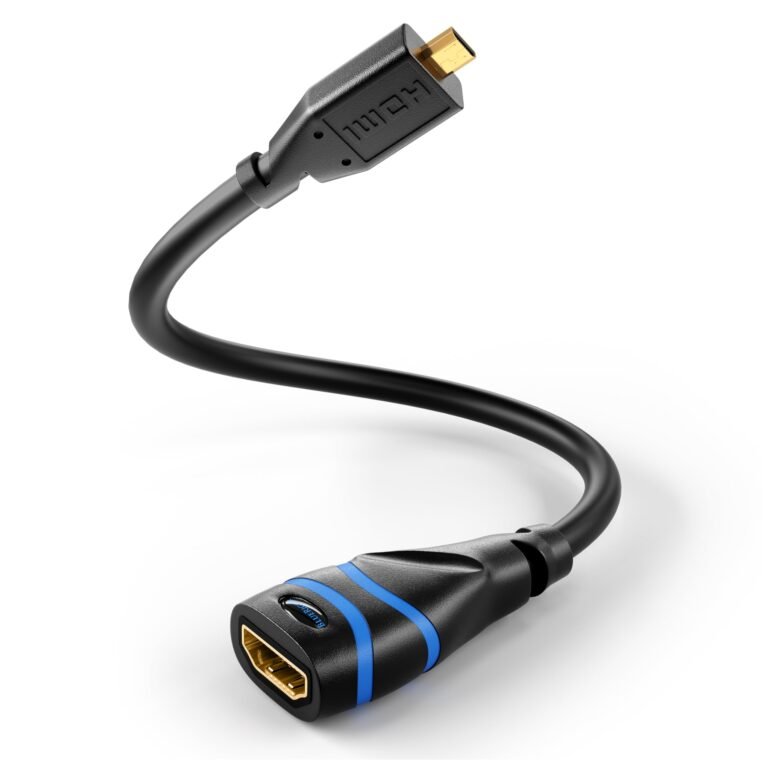 BlueRigger Micro HDMI to HDMI Adapter (20CM, 4K@60Hz, 18Gbps) Bi-Directional Cord Compatible with Ethernet, HDR, ARC for GoPro, Raspberry Pi 4, Digital Cameras, Laptops & Smart TVs (NOT Micro USB)