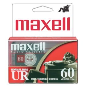 Maxell 109024 UR-60 2PK Normal Bias Audio Cassettes 60 Minutes With Cases 2 Pack