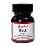 Angelus Black Acrylic Leather Paint, 1 oz (29.5 ml) – Premium Acrylic Paint for Leather, Shoes, Sneakers, Boots, Bags & DIY Customization – Flexible, Durable & Smooth Finish
