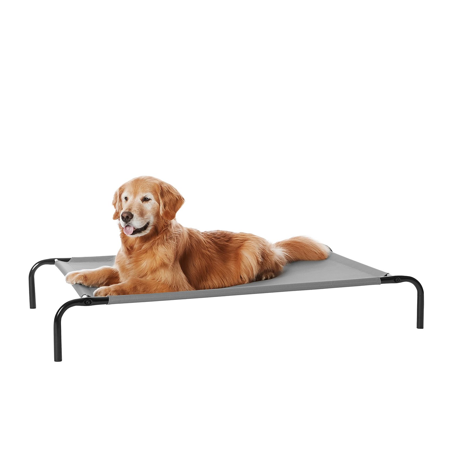 amazon basics Large Elevated Cooling Pet Dog Cot Fabric Bed – 51 x 31 x 8 Inches, Grey