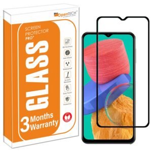 OpenTech® Military-Grade Tempered Glass Screen Protector Compatible for Samsung Galaxy M13 5G (6.5 inch) with Edge to Edge Coverage and Easy Installation kit