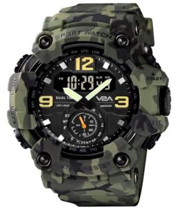 V2A Analogue – Digital Men’s Watch (Green Dial Green Colored Strap)