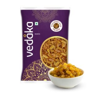 Amazon Brand – Vedaka Raisins | 1 Kg | Kismish | Premium Dried Grapes | Sweet Fruity Taste And Soft Chewy Texture | Natural Source Of Antioxidants, Potassium & Fiber | Healthy Snack