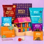 Open Secret Diwali Gift Box | Combo of 18 | 12 Nutty Cookies, Tandoori Nut Mix, Roasted Salted Cashew, Roli Chawal Set, 2 Festive Thread , Festive Card | Premium Diwali Gift Hamper for Family, Friends & Corporate Gifting | Festive Gift Box , 180g