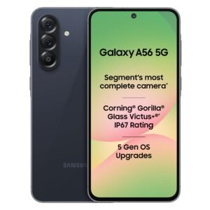 Samsung Galaxy A56 5G Mobile (Awesome Midnight Blue, 8GB, 256GB) | Segment Most Complete Triple Camera | 50MP | AI Editing | 4nm Processor | sAMOLED | 5000mAh | Gorilla Glass Victus+| Knox Security