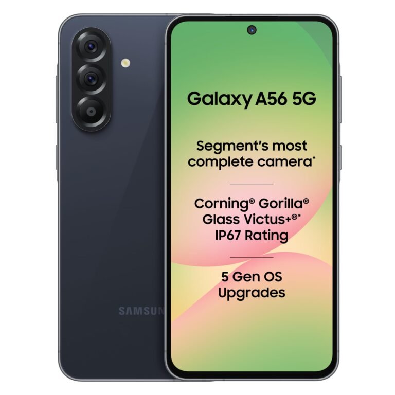 Samsung Galaxy A56 5G Mobile (Awesome Midnight Blue, 8GB, 128GB) | Segment Most Complete Triple Camera | 50MP | AI Editing | 4nm Processor | sAMOLED | 5000mAh | Gorilla Glass Victus+| Knox Security