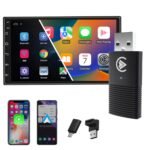 Carlizem® Cortex A9 Processor Wireless Carplay & Android Auto Adapter 2-in-1 | Quick Connection & Auto Reconnect Lag Free | Bluetooth 5.3 & 5.8Ghz WiFi| Easy to Use & Setup iOS & Android
