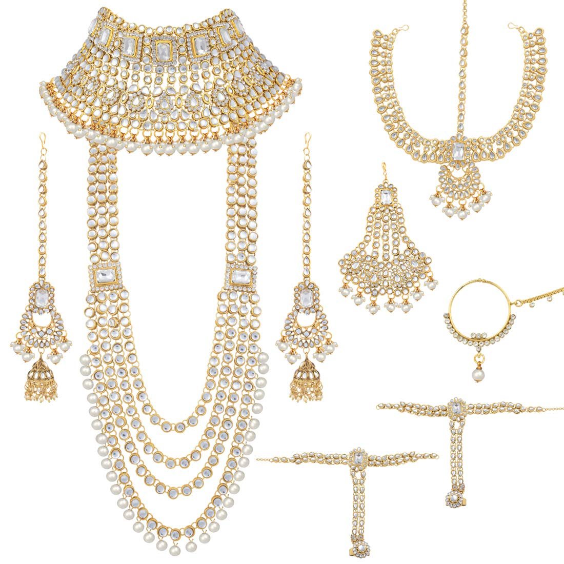 Peora Ethnic Indian Traditional Kundan Dulhan Bridal Jewellery Set Gift for Women