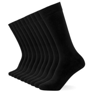 FM London Pack of 10 Plain Men’s Socks – Comfortable Anthracite, Navy and Black Socks for Men