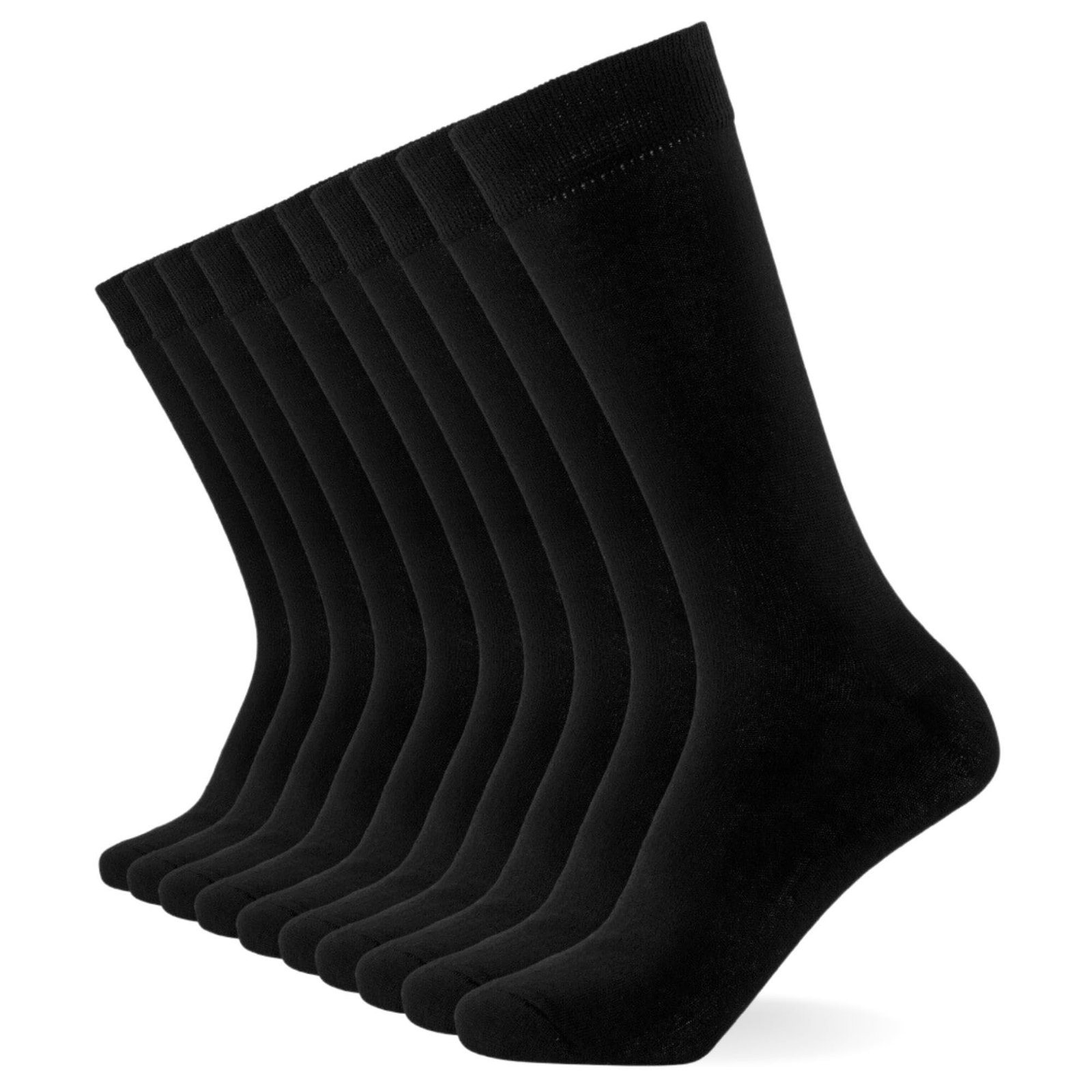 FM London Pack of 10 Plain Men’s Socks – Comfortable Anthracite, Navy and Black Socks for Men