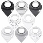 KiddyStar Double Layer Bandana Bibs – Thick, Multi Snaps, Organic Cotton – Soft & Absorbent – For Drooling, Teething, Feeding