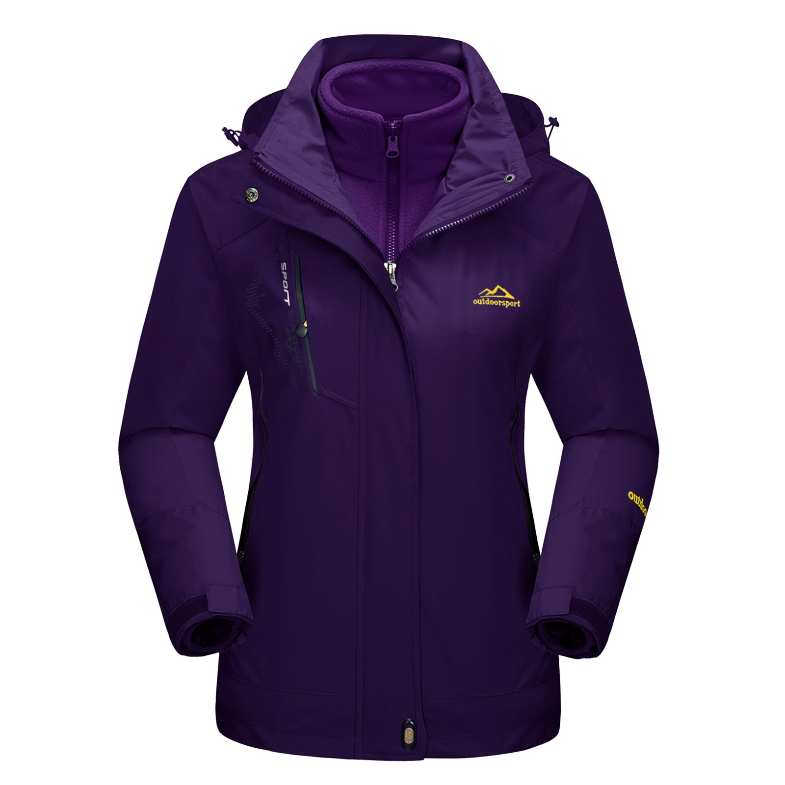 MAGCOMSEN Women’s Winter Coats 3-IN-1 Snow Ski Jacket Water Resistant Windproof Fleece Winter Jacket Parka