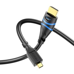 BlueRigger Micro HDMI to HDMI Cable (15FT, 4K@60Hz, 18Gbps) – Bi-Directional Cord Compatible with Ethernet, HDR, ARC for GoPro, Raspberry Pi 4, Digital Cameras, Laptops & Smart TVs (NOT Micro USB)
