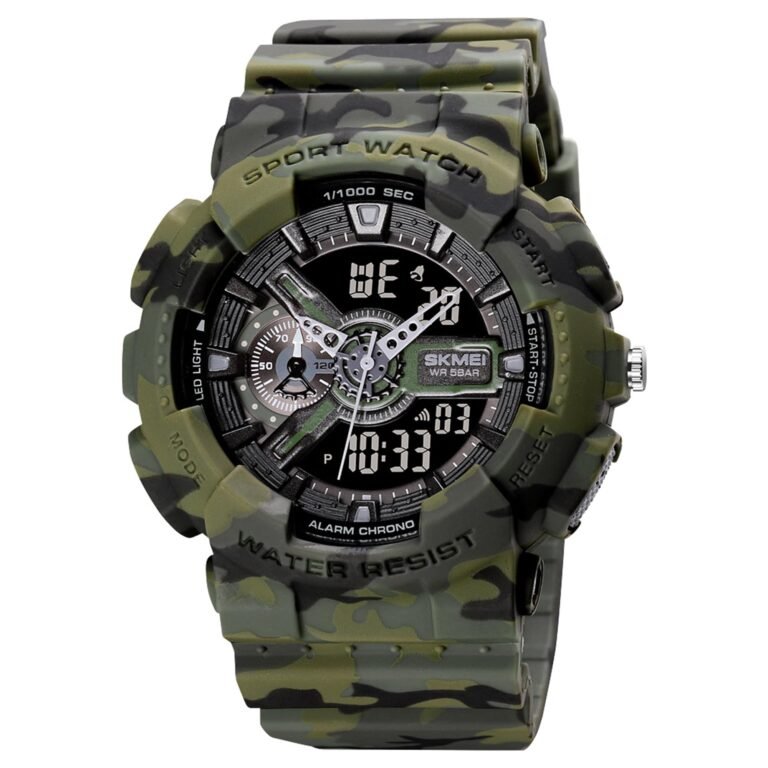 SKMEI Sports Digital Waterproof Watch for Men – 50M Water-Resistant, Dual Time Display, Stopwatch, Alarm, LED Backlight, 12/24H Format – Durable PU Strap & ABS Case – Outdoor Tactical Watch – 1688