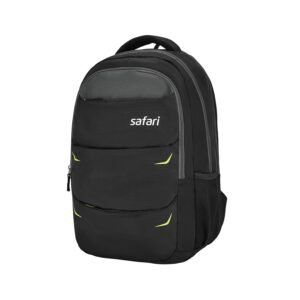 Safari Omega Pro Laptop Backpack With Raincover, 3 Compartments, Bottle Holder, Organizer, Unisex Bag For Boys & Girls, School/College/Office/Travel Bag, Color- Black, 35L