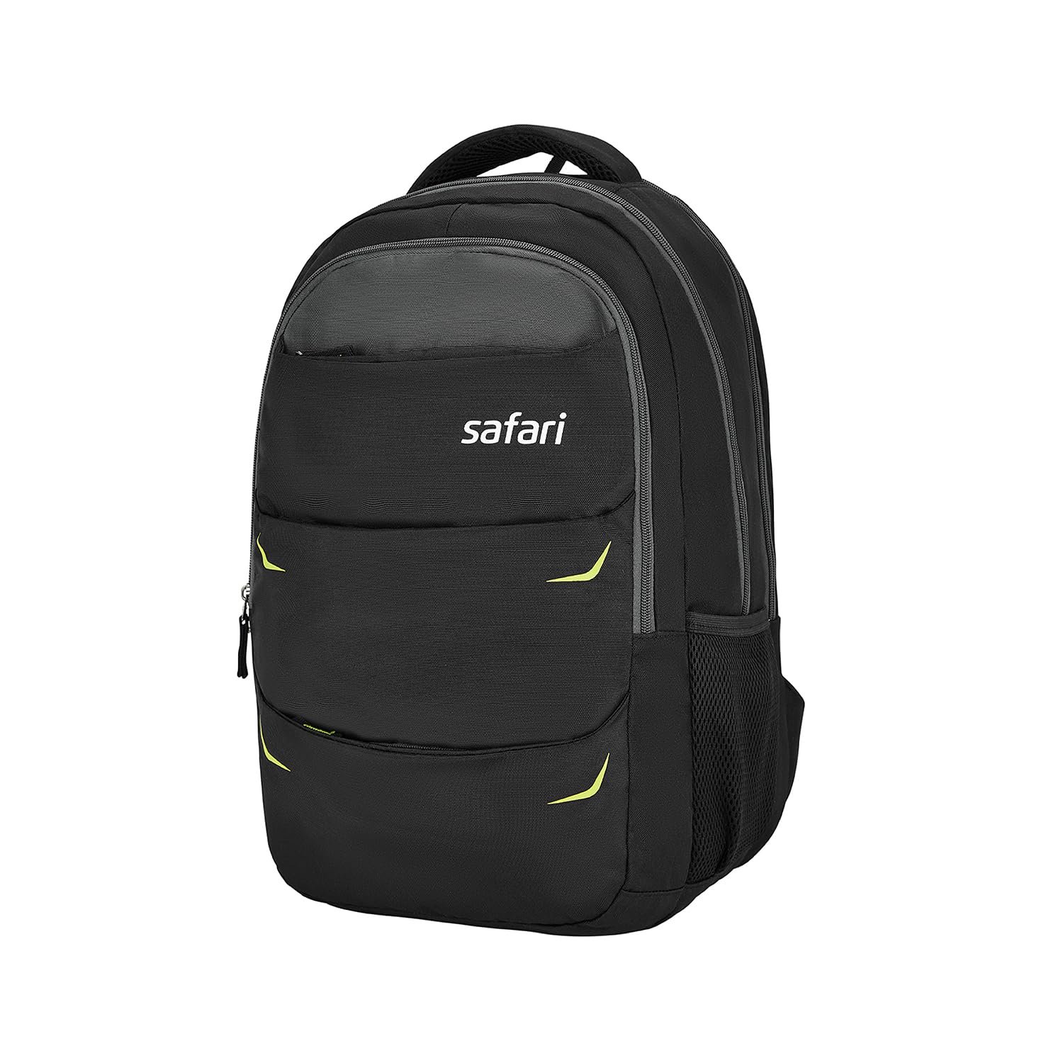Safari Omega Pro Laptop Backpack With Raincover, 3 Compartments, Bottle Holder, Organizer, Unisex Bag For Boys & Girls, School/College/Office/Travel Bag, Color- Black, 35L