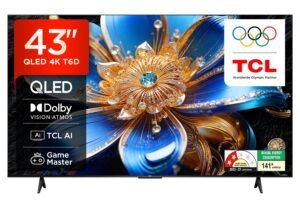 TCL 108 cm (43 inches) Smartchoice 4K Ultra HD Smart QLED Google TV | HDR 10+ | Dolby Vision & Atmos | 30W Speaker Output | Game Master | 43T6D