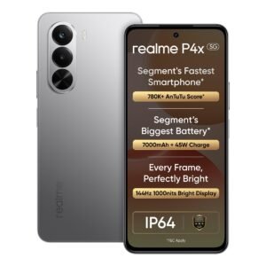 realme P4X Smartphone 6.72 inch 144Hz Display 7000mAh Titan Bettery 45W Fast Charge 6GB RAM 128GB ROM Dimensity 7400 Ultra 5G Chipset IP64 Waterproof Dual SIM (Matte Sliver)