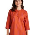 Amazon Brand – Myx Women Printed Regular Cotton Short Kurti (Available in Plus Sizes)