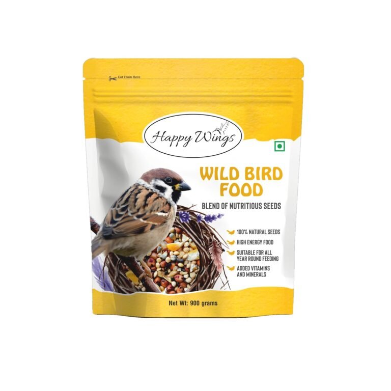 Happy Wings Mix Seed Wild Birds Food for Sparrows, Wild Finches, Indian Robin, Myna – 900 gram | Premium Seed Blend | Bird Food for All Life Stages