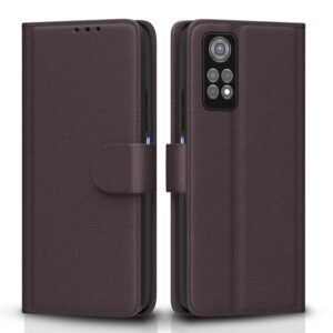 Pikkme Flip Cover Leather Finish | Inside TPU with Card Pockets | Wallet Stand and Shock Proof | Complete Protection Flip Case for Redmi Note 11 / Note 11s(Coffee)