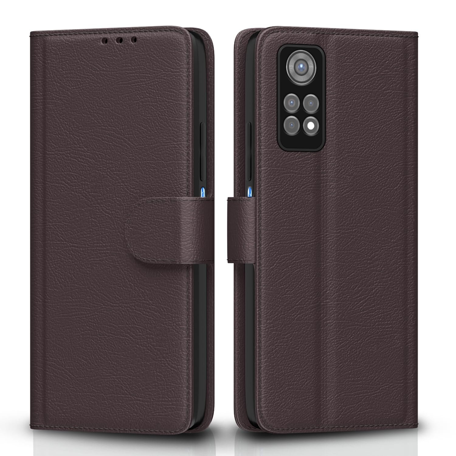 Pikkme Flip Cover Leather Finish | Inside TPU with Card Pockets | Wallet Stand and Shock Proof | Complete Protection Flip Case for Redmi Note 11 / Note 11s(Coffee)