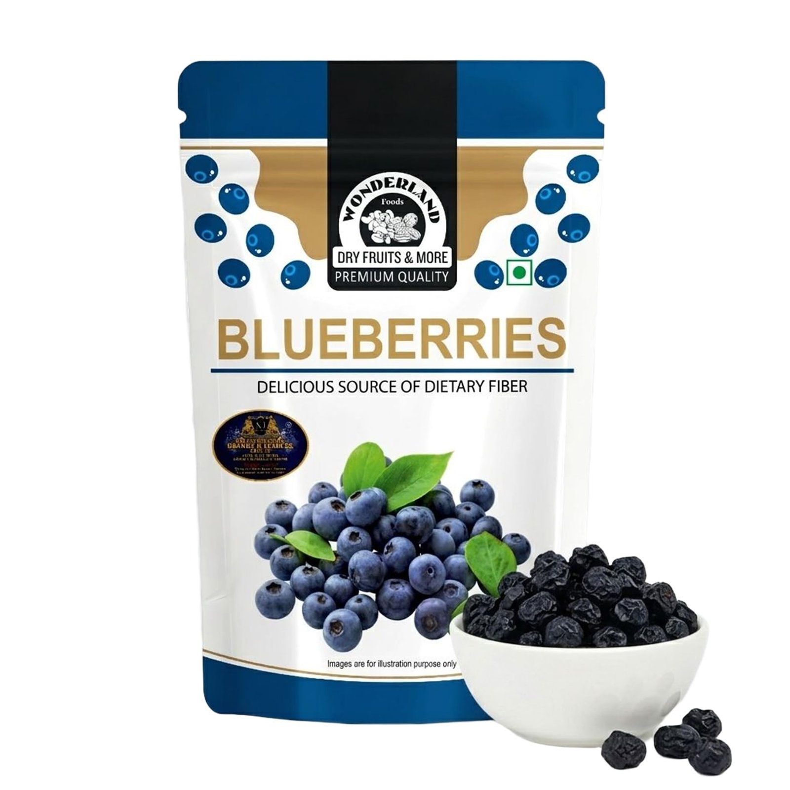 Wonderland Foods 150GM Premium Dried Blueberries| Premium Blueberry Dry Fruit| Naturally Sweet & Chewy|Healthy Snacking Fruit|Antioxidant-Rich Superfood |Delicious Dried Fruit|Perfect for Snacking