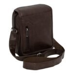 Storite PU Leather Sling Bag, Dark Brown, 25.5x7x20 cm