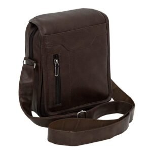 Storite PU Leather Sling Bag, Dark Brown, 25.5x7x20 cm